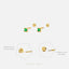 Emerald CZ Stud, Butterfly End or Screw Ball End Earring, Minimalist Style, A-SS222 SS086 SS180 SS087 SS467 SS468 SS469 SS470