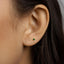 Tiny Emerald Star Stud Earring, Celestial Earring, Unisex, Gold, Silver SHEMISLI - SS760 Butterfly End, SS171 SS862 Screw Ball End