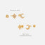 Moon and Star Earring, Mismatched Celestial Stud, Unisex, Gold, Silver SS035+SS036 Butterfly End, SS351+SS352 Screw Ball End (Type A)