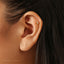 Tiny 4 Pointed Star With White Gem Stud Earring With Screw Ball End, Unisex, Gold, Silver SHEMISLI SS955