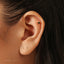 Tiny 4 Pointed Star With Black Gem Stud Earring With Screw Ball End, Unisex, Gold, Silver SHEMISLI SS954