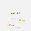 Tiny Emerald Baguette Stud Earring, Unisex, Gold, Silver SHEMISLI SS023 Butterfly End, SS455 Screw Ball End (Type A)