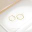 Ultra Light Hexagon Hoop Earring, Thin Hex Hoops, Unisex, Gold, Silver SHEMISLI SH210