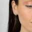 Baguette CZ Hoop Earring, White Stone, Emerald, Turquoise, Sapphire, Black Stone, Unisex, Gold, Silver SH065, SH150, SH333, SH334, SH335