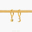 Star and Moon Hoop, Huggies Earring, Minimalist Style, A-SH199 SH642 SH643