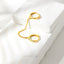 Double Hoop Earring With Chain for Two Piercings, Huggies, Unisex, Gold, Silver SHEMISLI - SH006, SH615