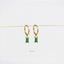 Baguette CZ Drop Hoop Earring, White, Emerald, Turquoise, Sapphire, Black, Huggies, Unisex, Gold, Silver SH071, SH072, SH125, SH313, SH314