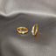 Thin Opal Bezel With CZ Hoop Earring, Huggies, Unisex, Gold, Silver SHEMISLI SH267