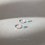4 leaf Clover Turquoise CZ Drop Hoop Earring, Flower Dangle Huggies, Unisex, Gold, Silver SHEMISLI SH542