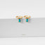 Baguette CZ Drop Hoop Earring, White, Emerald, Turquoise, Sapphire, Black, Huggies, Unisex, Gold, Silver SH071, SH072, SH125, SH313, SH314