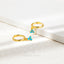 3 Petal Turquoise CZ Flower Hoop, Unisex, Gold, Silver SHEMISLI SH356