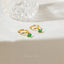 4 leaf Clover Emerald CZ Drop Hoop Earring, Flower Dangle Huggies, Unisex, Gold, Silver SHEMISLI SH541