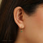 3 Petal Emerald CZ Flower Hoop, Unisex, Gold, Silver SHEMISLI SH355