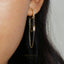 Dangle Chain CZ Hoop Earring, Huggies, Unisex, Gold, Silver SHEMISLI - SH119, SH359, SH360, SH361, SH362