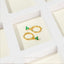 3 Petal Emerald CZ Flower Hoop, Unisex, Gold, Silver SHEMISLI SH355