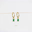 Baguette CZ Hoop, White Stone, Emerald, Turquoise, Sapphire, Black Stone, Unisex, Gold, Silver SHEMISLI SH071, SH072, SH125, SH313, SH314