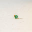 Tiny 6 Petal Emerald Stone Threadless Flat Back Lip Labret Stud, 18,16ga, 6-10mm, Unisex, Surgical Steel, SHEMISLI SS558