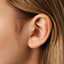Tiny 5 Petal Flower with White Stones, Threadless Flat Back Tragus Stud, 20,18,16ga, 5-10mm Unisex, Surgical Steel SHEMISLI SS571
