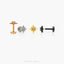 Tiny Star Threadless Flat Back Nose Stud, 20,18,16ga, 5-10mm Unisex, Surgical Steel SHEMISLI SS994