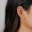 Tiny White CZ Stone Helix Hoop Earring, Unisex, Gold, Silver SHEMISLI SH616, SH617, SH618, SH619