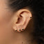 Tiny Black CZ Stone Helix Hoop Earring, Unisex, Gold, Silver SHEMISLI SH656, SH657, SH658, SH659