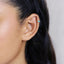Baguette Stone Helix Hoop Earring, White Emerald Turquoise Sapphire Black Opal, Unisex, Gold, Silver SH294 SH169 SH200 SH393 SH400 SH403