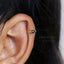 Tiny Black CZ Stone Helix Hoop Earring, Unisex, Gold, Silver SHEMISLI SH656, SH657, SH658, SH659