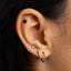 Black Weed Leaf Stud, Threadless Flat Back Earring, Minimalist Style, A-SS1119
