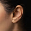 a close up of a person's ear with a gold star on it