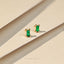 Emerald Baguette Stud, Butterfly End or Screw Ball End Earring, Minimalist Style, A-SS023 SS455
