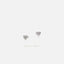 Paved Stone Heart Stud, Butterfly End or Screw Ball End Earring, Minimalist Style, A-SS435 SS436