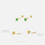 Emerald CZ Stud, Butterfly End or Screw Ball End Earring, Minimalist Style, A-SS222 SS086 SS180 SS087 SS467 SS468 SS469 SS470