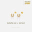 CZ Horseshoe Stud, Butterfly End or Screw Ball End Earring, Minimalist Style, A-SS825 SS826