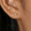Square CZ Stud, Butterfly End or Screw Ball End Earring, Minimalist Style, A-SS144 SS751