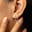 Double Piercing Chain Stud, Earring, Minimalist Style, A-SS1333