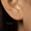 7 Stone Climber Stud, Earring, Minimalist Style, A-SS449 NOBKG