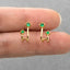 Double Lined Stone Stud, Earring, Minimalist Style, A-SS258 SS306
