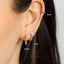 Simple Sapphire Stone Hoop, Huggies Earring, Minimalist Style, A-SH376 SH377 SH378 SH379 SH380