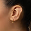 Cube Drop Hoop, Huggies Earring, Minimalist Style, A-SH763