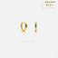 Emerald Marquise Stone Hoop, Huggies Earring, Minimalist Style, A-SH593
