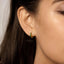 Emerald Marquise Stone Hoop, Huggies Earring, Minimalist Style, A-SH593