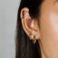 Black Gemstone Hoop, Huggies Earring, Minimalist Style, A-SH153 SH154 SH155 SH156 SH157 SH158
