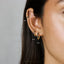 Black Gemstone Hoop, Huggies Earring, Minimalist Style, A-SH153 SH154 SH155 SH156 SH157 SH158