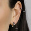 A close-up of a person's ear with a small hoop earring, and the image is labeled with the size of the hoop earring in millimeters.