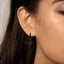 Black Enamel Hoop, Huggies Earring, Minimalist Style, A-SH514