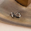 Black Enamel Hoop, Huggies Earring, Minimalist Style, A-SH514