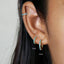 Turquoise Gemstone Hoop, Huggies Earring, Minimalist Style, A-SH126 SH127 SH128 SH129 SH130 SH131