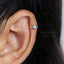 Tiny CZ Stone Helix Hoop Earrings, White Stone, Emerald, Turquoise, Opal, Gold, Silver SHEMISLI SH616, SH196, SH637, SH646, SH656, SH666