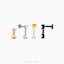 Dangle Opal Tragus Stud, Threadless Flat Back Earring, Minimalist Style, A-SS893