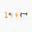 Diamond Shape Tragus Stud, Threadless Flat Back Earring, Minimalist Style, A-SS897